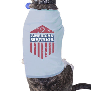 American Warrior Sky Blue 4th Of July Small Pets Tee Shirt Cotton - 365INLOVE