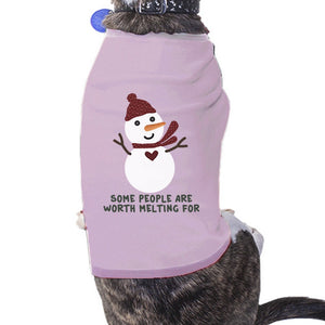 Some People Are Worth Melting For Snowman Pets Pink Shirt