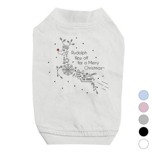 Line Art Rudolph Pet Shirt for Small Dogs