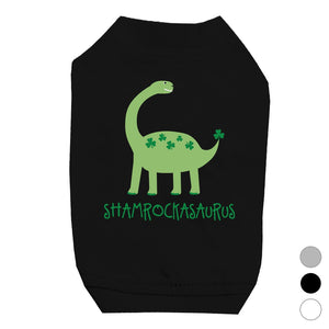 Shamrock Saurus Pet Shirt for Small Dogs Gift For St Patrick's Day