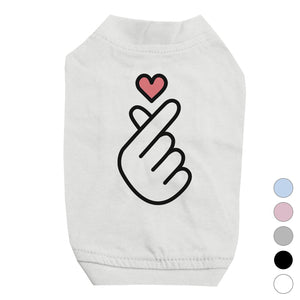 365 Printing Finger Heart Pet Shirt for Small Dogs Cute Dog Lovers Gift Ideas