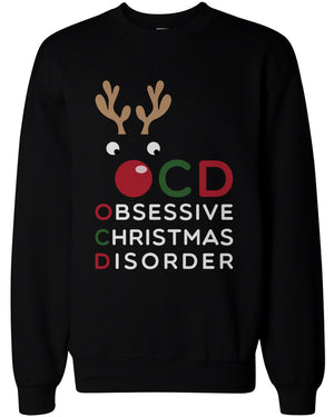 Funny Christmas Sweatshirts - Obsessive Christmas Disorder Black Sweatshirts - 365INLOVE