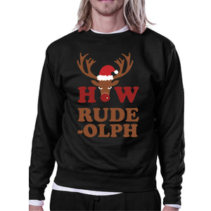 How Rudeolph Sweatshirt Cute Christmas Pullover Fleece Sweater - 365INLOVE