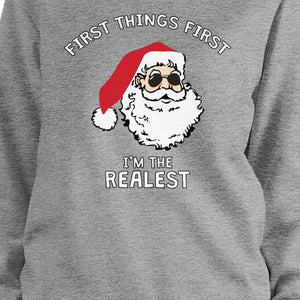 Realest Santa Sweatshirt Funny Christmas Pullover Fleece Sweater - 365INLOVE