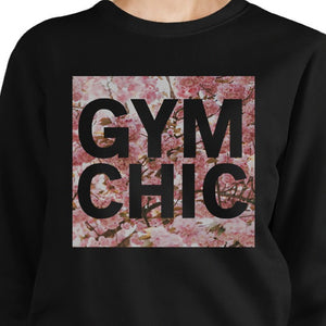 Gym Chic Black Sweatshirt Work Out Pullover Fleece Sweatshirts - 365INLOVE