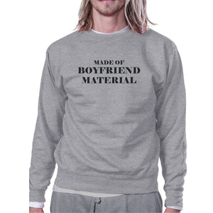 Boyfriend Material Grey Sweatshirt Creative Gift Idea For Couples - 365INLOVE