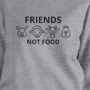 Friends Not Food Grey Cute Design Sweatshirt Animal Advocate Quote - 365INLOVE