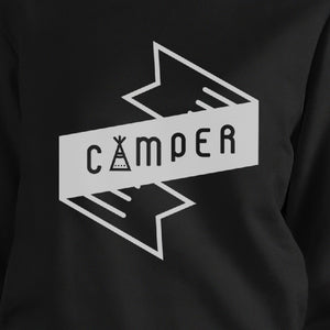 Camper Black Sweatshirt Trendy Design Fleece Cute Gift For Camping - 365INLOVE