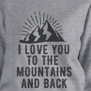 Mountain And Back Grey Sweatshirt Round Neck Fleece For Couples - 365INLOVE