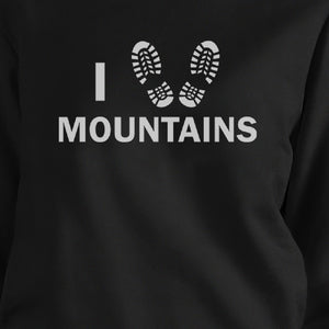 I Heart Mountain Black Funny Graphic Sweatshirt For Mountain Lovers - 365INLOVE