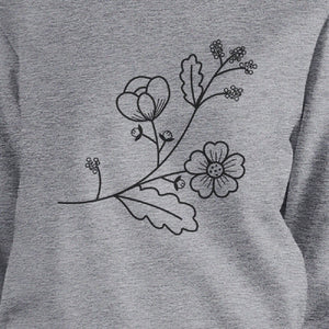 Flower Unisex Sweatshirts Flower Printed Round Neck Pullover Fleece - 365INLOVE