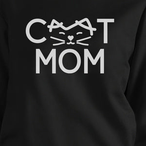 Cat Mom Black Unisex Pullover Sweatshirt Gift Ideas For Cat Lovers - 365INLOVE