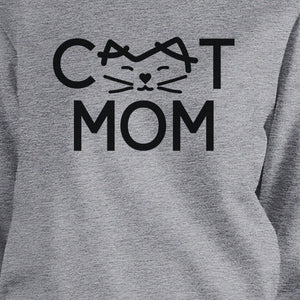 Cat Mom Grey Unisex Sweatshirt Fleece Cute Gift Ideas For Cat Lady - 365INLOVE