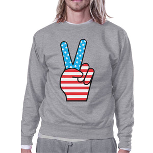 Peace Sign American Flag Unique Design Sweatshirt For 4th Of July - 365INLOVE