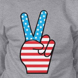 Peace Sign American Flag Unique Design Sweatshirt For 4th Of July - 365INLOVE