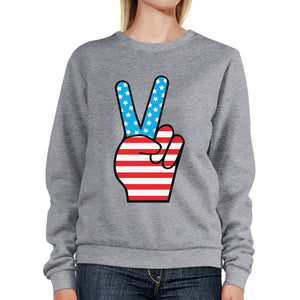 Peace Sign American Flag Unique Design Sweatshirt For 4th Of July - 365INLOVE