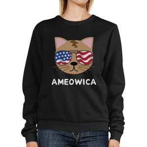 Ameowica Unisex Black Funny Design Sweatshirt Gift For Cat Lovers - 365INLOVE