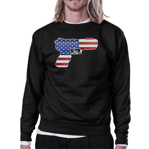 Pistol Shape American Flag Unisex Sweatshirt For Independence Day - 365INLOVE