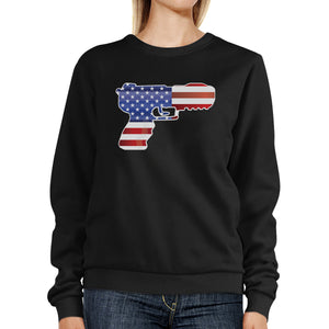 Pistol Shape American Flag Unisex Sweatshirt For Independence Day - 365INLOVE