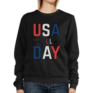 USA All Day Cute Pullover Sweatshirt For 4th Of July Special Design - 365INLOVE