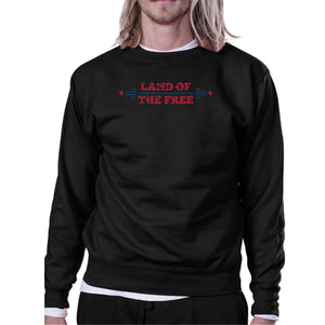 Land Of The Free Unisex Graphic Sweatshirt Black Crewneck Pullover - 365INLOVE