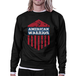 American Warrior Unisex Graphic Sweatshirt Black Crewneck Pullover - 365INLOVE