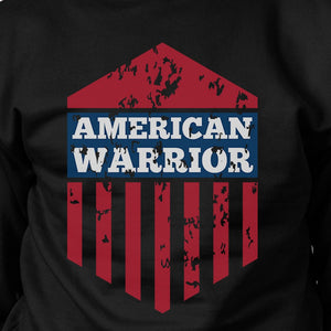 American Warrior Unisex Graphic Sweatshirt Black Crewneck Pullover - 365INLOVE