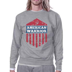 American Warrior Unisex Graphic Sweatshirt Gray Crewneck Pullover - 365INLOVE