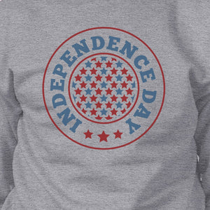 Independence Day Unisex Graphic Sweatshirt Grey Crewneck Pullover - 365INLOVE