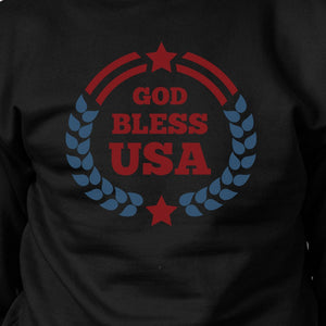 God Bless USA Unisex Graphic Sweatshirt Black Round Neck Pullover - 365INLOVE