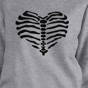 Skeleton Heart Grey SweatShirt