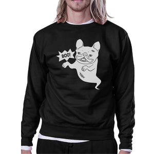 Boo French Bulldog Ghost Black SweatShirt