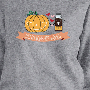 Pumpkin Spice Relationship Goals Grey SweatShirt