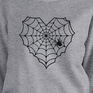 Heart Spider Web Grey Sweatshirt