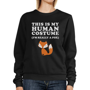 This Is My Human Costume Fox Black Sweatshirt