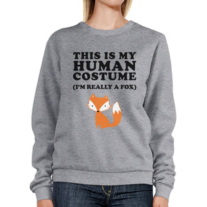 This Is My Human Costume Fox Grey Sweatshirt