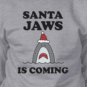 Santa Jaws Is Coming Grey Sweatshirt