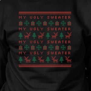My Ugly Sweater Pattern Black Sweatshirt