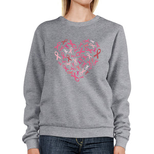 Pink Ribbon Heart Sweatshirt