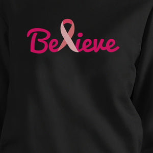 Believe Breast Cancer Awareness Black SweatShirt