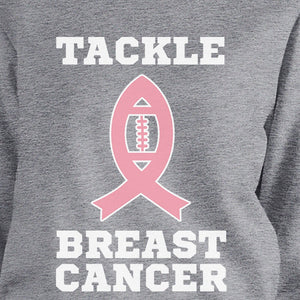 Tackle Breast Cancer Football Grey SweatShirt