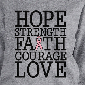 Hope Strength Faith Courage Love Breast Cancer Grey SweatShirt