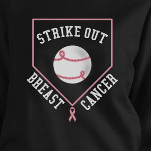 Strike Out Breast Cancer Baseball Black SweatShirt