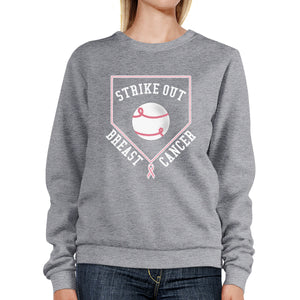 Strike Out Breast Cancer Baseball Grey SweatShirt