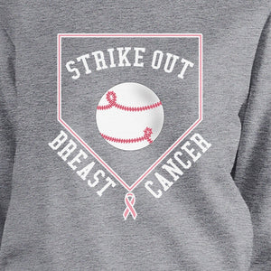 Strike Out Breast Cancer Baseball Grey SweatShirt