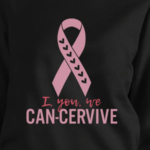 I You We Can-Cervive Breast Cancer Black SweatShirt