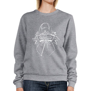 Warrior Breast Cancer Awareness Grey SweatShirt