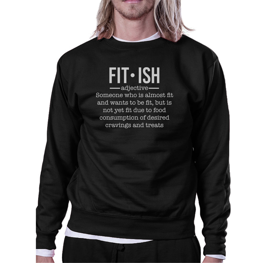 Fit-ish Unisex Crewneck Sweatshirt Funny Workout Pullover Gym Gift