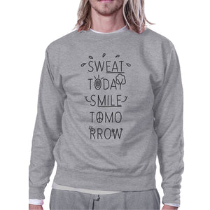 Sweat Smile Unisex Crewneck Sweatshirt Cute Workout Pullover Gift