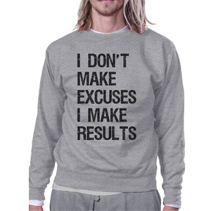 Excuses Results Unisex Crewneck Sweatshirt Cute Workout Pullover